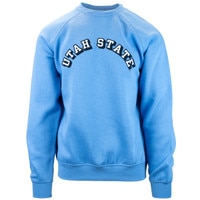 Utah state stitch lettering light blue unisex crew sweatshirt